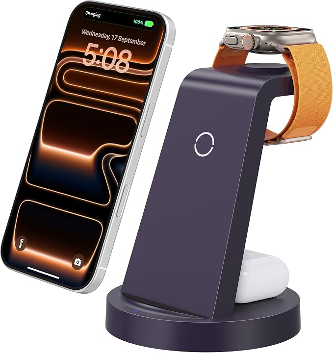 Anlmz 3 in 1 Charging Station for iPhone - Wireless Charger for Apple Products Multiple Devices - Charging Dock Stand for AirPods (for iPhone 17 16e 16 15 14 13 pro 12 11 X Max) - Image 8