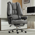 EXCEBET Big and Tall Office Chair 400lbs Wide Seat, Leather High Back Executive Office Chair with Foot Rest, Ergonomic Chairs Lumbar Support for Lower Back Pain Relief (Grey) by EXCEBETOFFICECHAIR