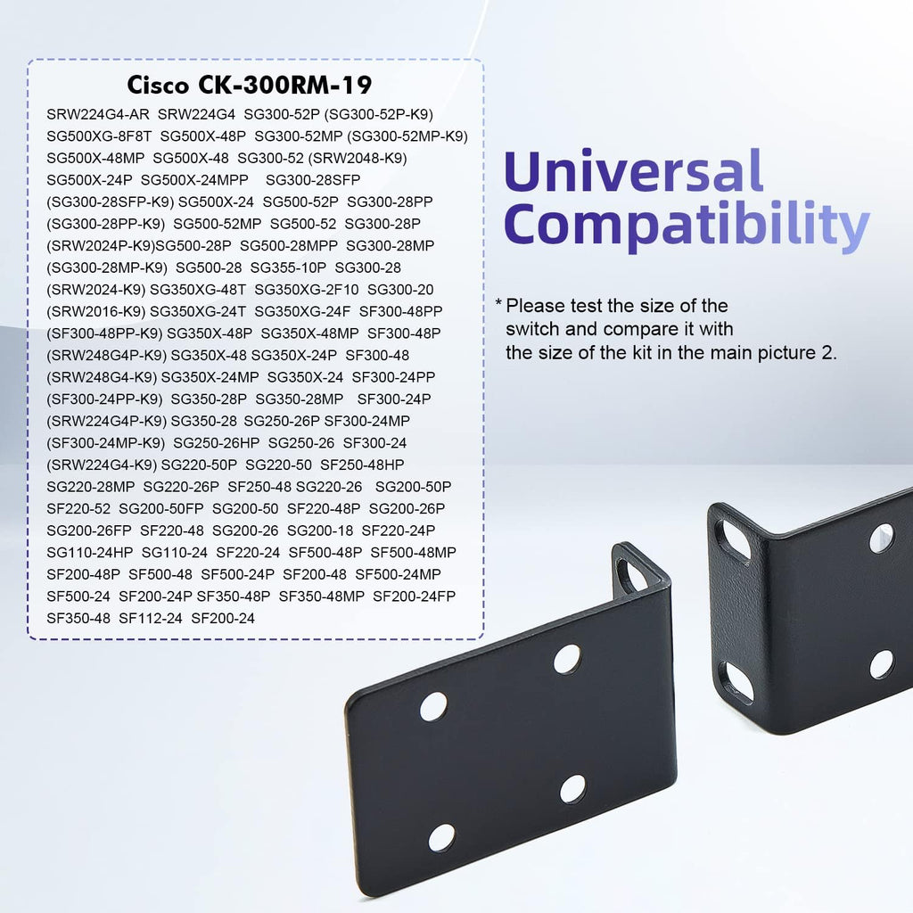 Rack Mount Kit 19" Large Switch Rack Ears Compatible for Cisco Small Business Series (18-50 Port Models) RM-300-19 - Image 6