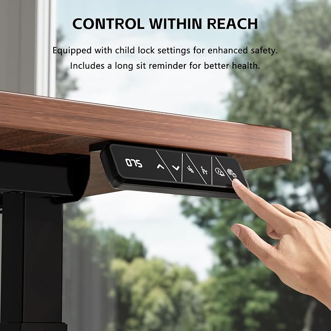 4-Leg Electric Standing Desk Frame, Dual Motor, 264 lbs Capacity | Heavy-duty 4-leg standing desk frame supports 264 lbs, providing superior stability for multi-monitor setups and gaming PCs. - Image 4