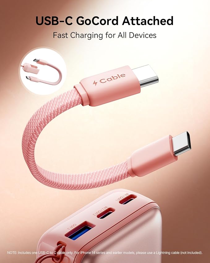 INIU Portable Charger, Ultra Mini 10000mAh 45W Fast Charging Power Bank | Flight-Safe, USB-C Cable, Travel Essential, 45W Battery Phone Pack for iPhone 17 16 Samsung S26 Google iPad etc, Light Green - Image 6