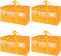 BALEINE 4-Pack Oversized Moving Bags with Reinforced Handles, Heavy-Duty Storage Tote for Clothes, Moving Supplies (Light Yellow, 4-Pack) by BALEINE