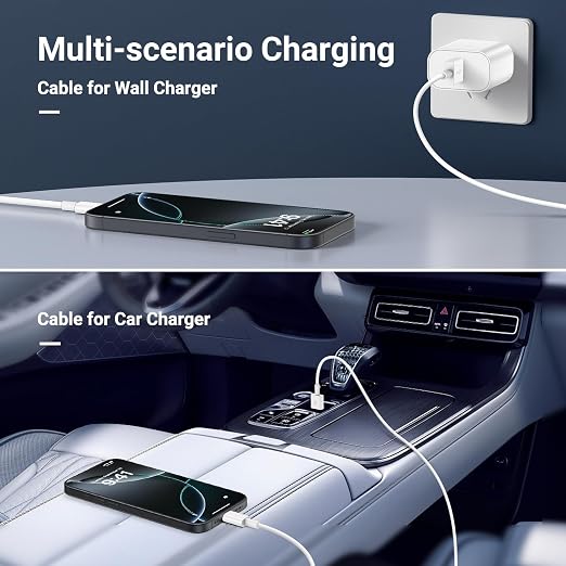 Car Carplay Cable for iPhone 17 16 15 Pro Max Plus,4Pack [2x3.3FT+2x6FT] Apple USB A to USB C Cable for iPhone 17 16 15 Pro Max Car Charger Cord Fast Charging Cable for iPad Pro 13/12.9/11/Air - Image 7