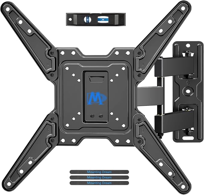Mounting Dream TV Wall Mount Bracket for Most of 26-55 Inch LED, LCD, OLED and Plasma Flat Screen TV with Full Motion Swivel Articulating Arm up to VESA 400x400mm and 77 lbs, MD2393-MX by MountingDream