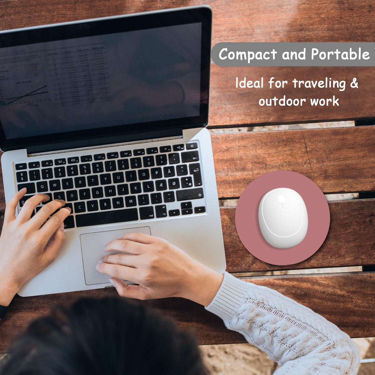 Small Mouse Pad, 6 x 6 Inch Thick Rubber Premium-Textured Non-Slip Portable & Washable Round Mini Mouse Mat for Women Wireless Laptops Keyboard Tray Gaming Work Office,Dark Red - Image 7