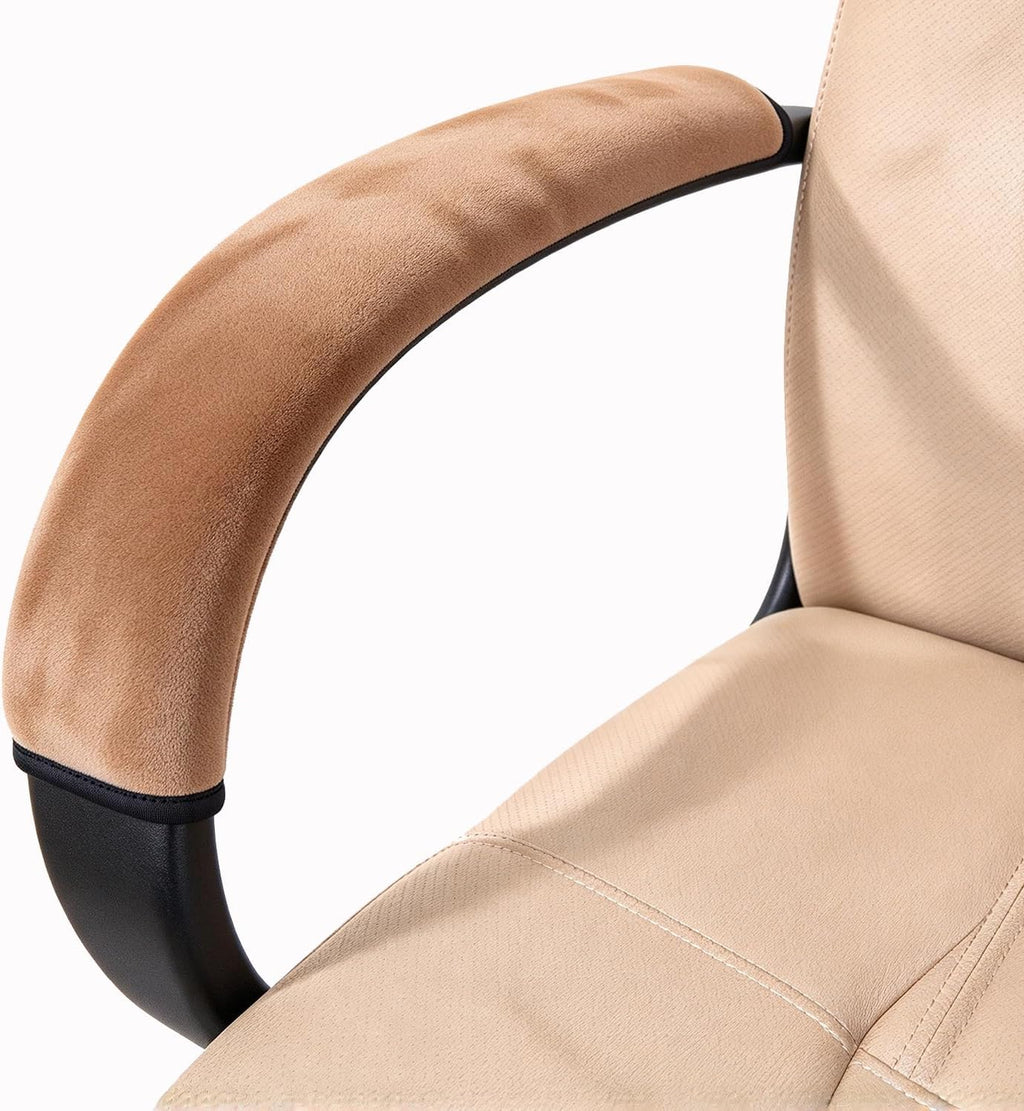 Wanty 2 Pieces Home Office Polyester Removable Durable Machine Washable Office Chair Armrest Slipcovers Covers Protect Armrests (Brown) by Wanty