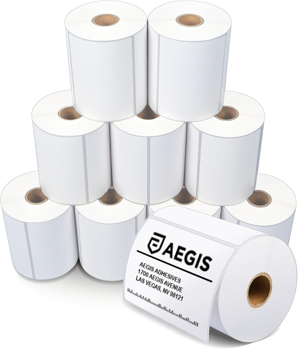 4" X 3" Direct Thermal Labels (5000 Count, 10 Rolls) by Aegis Adhesives