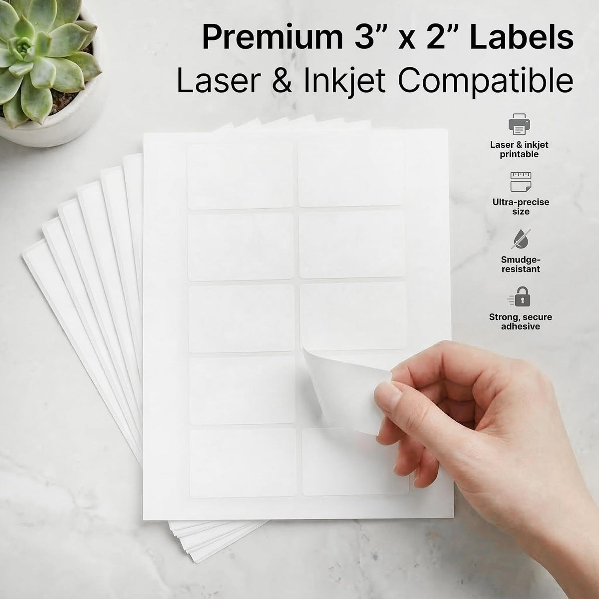 3" X 2" Matte White Printable Shipping Labels (250 Sheets, 2500 Stickers) - Image 2