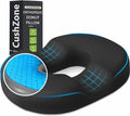 Donut Pillow Seat Cushion, Cooling Gel Memory Foam Chair Cushion, Black | Office, Home & Car Seat Cushion, Butt Pillow for Tailbone Pain Relief, Hemorrhoids and Everyday Sitting Comfort by CushZone