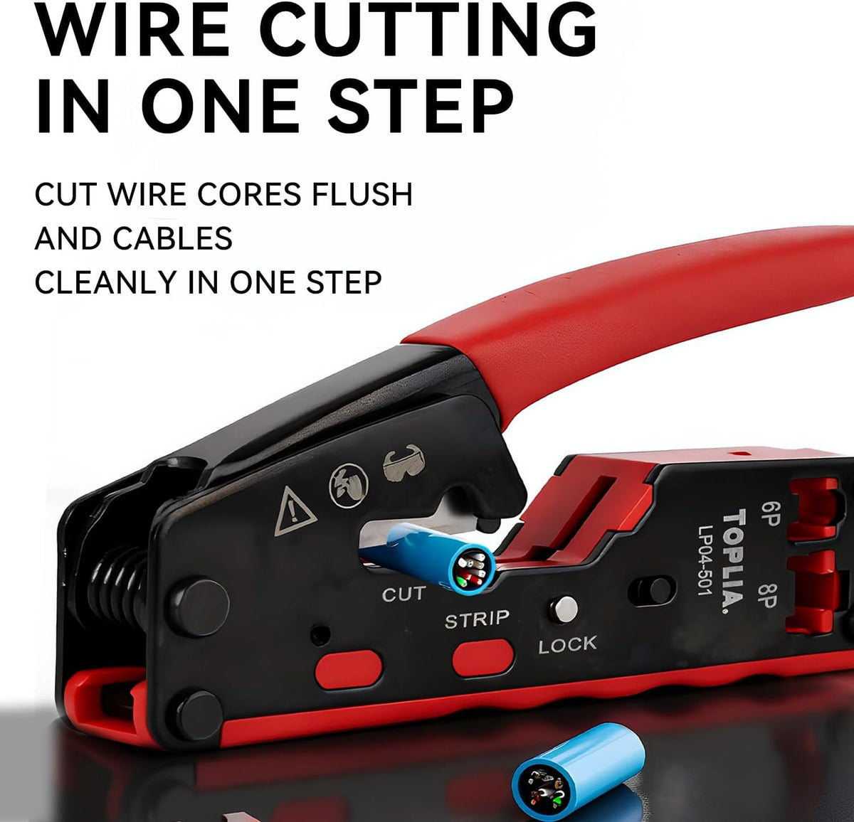 Vertical Network RJ45 Crimping Tool Kit Ethernet Crimp Tool Cable Crimper for RJ11/RJ12 Standard, RJ45 Pass Through Connectors - Image 5