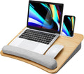 HUANUO Laptop Lap Desk with Cushion, Fit up to 15.6" Laptop，Light Wood | Portable Lap Desk with Pillow Cushion, Anti-Slip Strip & Storage Function for Home Office Students as Computer Laptop Stand by HUANUO