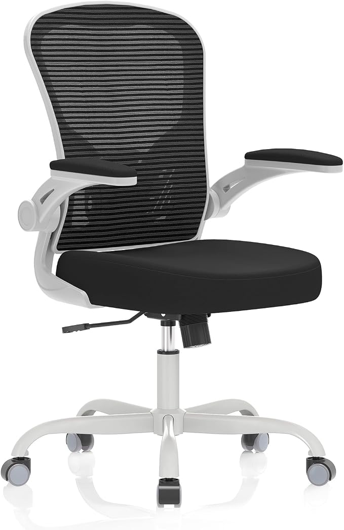 Office Chair|Ergonomic Desk Chairs 330LBS Capacity | Flip-up Armrests,Mesh Computer Chair,High Back,Comfy Work,Adjustable Lumbar Support by Synorla