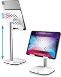 COOPER TabHolder Tablet Holder, iPad Stand for Desk, Portable Monitor Stand | Height Adjustable, 270° Tilt, Weighted Base; Fits iPad Pro, Kindle, Galaxy Tab, 15.6-17" Monitors 4.4 lbs; desk, kitchen, bed by CooperCases