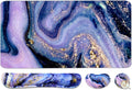 4-in-1 Large Gaming Mouse Pad, Keyboard Wrist Rest Pad & Wrist Support Mousepad Set, Extended Desk Pad Waterproof Desk Mat for Home Office Study Game - Purple Marble by WB WEIRDBEAST