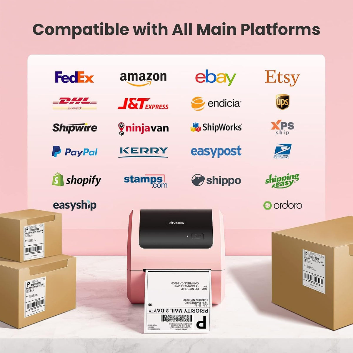 Shipping Label Printer 4x6 with Built-in Label Bin - Image 5