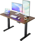 HUANUO 48x24 Inch Electric Standing Desk, Height Adjustable, Walnut | 176 Lbs Capacity, Smooth Home Office Desk, 4 Memory Presets & Headphone Hooks, 28.3–46.5 Inch Height Range, Easy to assemble by HUANUO