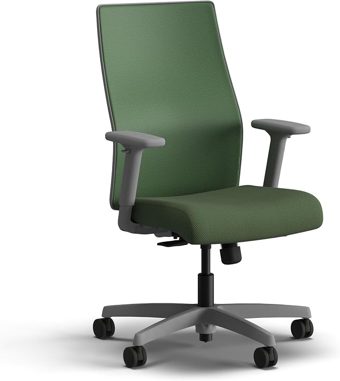 HON Ignition 2.0 Ergonomic Office Chair, Lumbar Support, Desk Chair, Leaf | Ergonomic office desk chair with lumbar support, adjustable arms, office decor, workstation comfort for focused productivity by HON