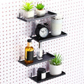 Lineshading 4 Pcs Pegboard Shelves, Black, 10 x 4 Inch by Lineshading