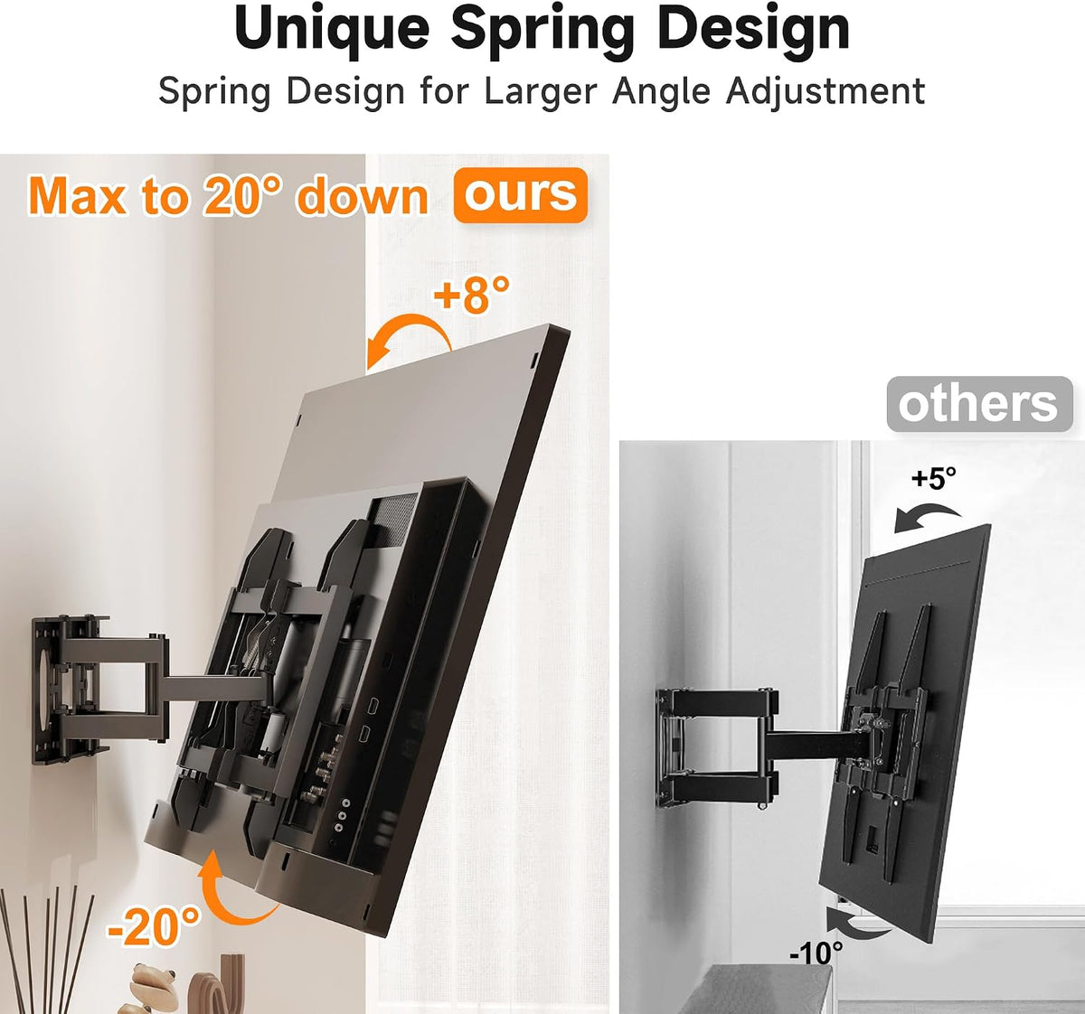 1.3" Ultra Slim Full Motion TV Wall Mount for 37"-90" Flat/Curved TV - Image 3