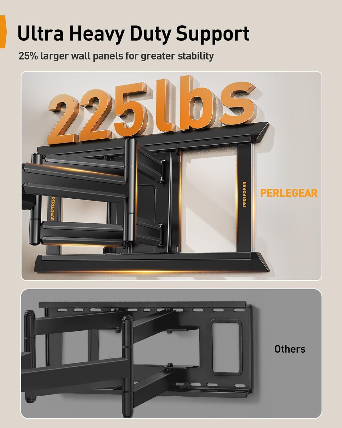 Perlegear Full Motion TV Mount for 55–120 inch TVs up to 225 lbs - Image 6