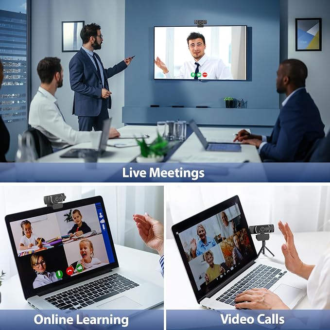 4K Webcam with Microphone for PC & Streaming Computer Camera | PDAF autofocus, dual noise-canceling mics & low-light correction. Best usb hd webcam for mac, laptop and smooth streaming. - Image 9