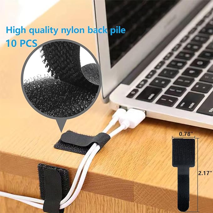 328Pcs Cable Management Kit, 8 Magnetic Cable Holder 69 Cable Clips | 4 Cable Sleeve Split,22Reusable Cable Strap,200 Nylon Cable Zip Ties ,25 Mounts TV Office,Nontoxic,Extra Strong Durable - Image 9