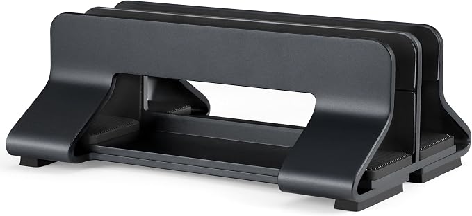 Aluminum Dual Vertical Laptop Stand Dock Holder, Supports 2 Devices, Adjustable Slot Width 15-36mm, Space-Saving Upright Storage for MacBook and Laptops - Image 5