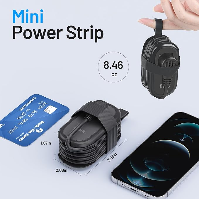 BEVA Travel Power Strip, 2 Outlets 3 USB Ports 4FT Extension Cord, Black | 3.4A Fast Charging Travel Extension Cord with USB-C Ports for Cruise Ships, Dorm, Hotel, Travel Essentials - Image 3
