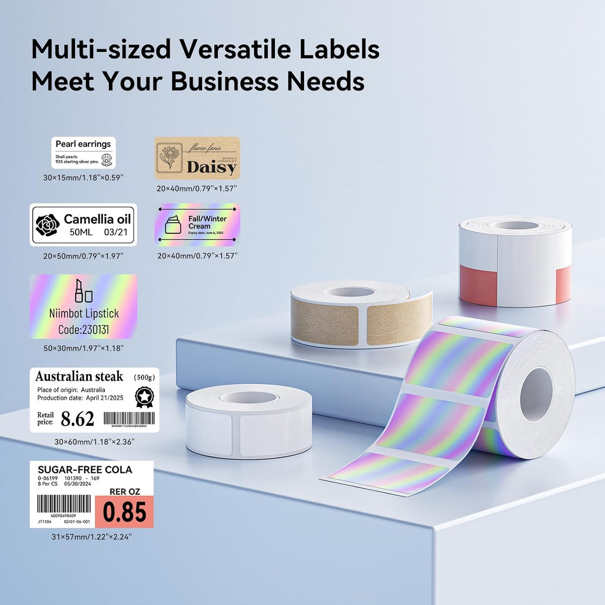 NIIMBOT M2/M3 Thermal Transfer Labels 1.57''×0.79'', Clear - Image 3