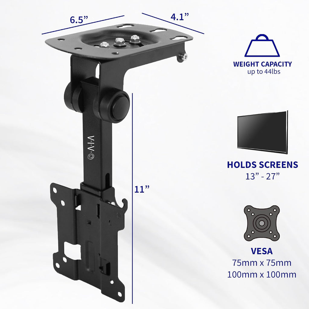 VIVO Black Fold-up Ceiling Mount for 13-27 in Flat Screens, MOUNT-M-FD27 - Image 2