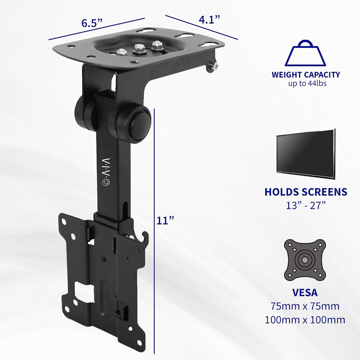 VIVO Black Fold-up Ceiling Mount for 13-27 in Flat Screens, MOUNT-M-FD27 - Image 2