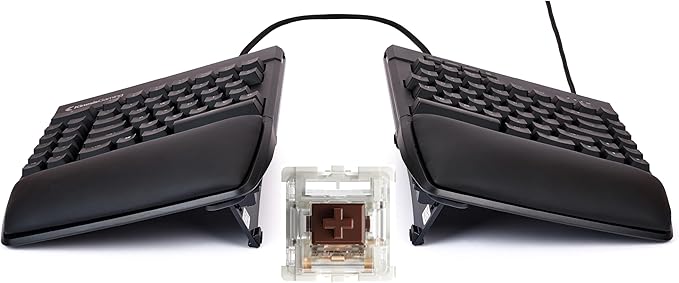 KINESIS Freestyle Edge RGB Plus Split Mechanical Keyboard | Hotswap Tactile Switches | RGB | Ergonomic | Detachable Palm Support | Fully Programmable | Mac Keycaps Included | Lift Kit Included by Kinesis