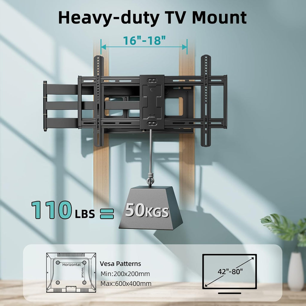 Extra Long Arm Full Motion TV Wall Mount For 42–80” TVs - Image 3