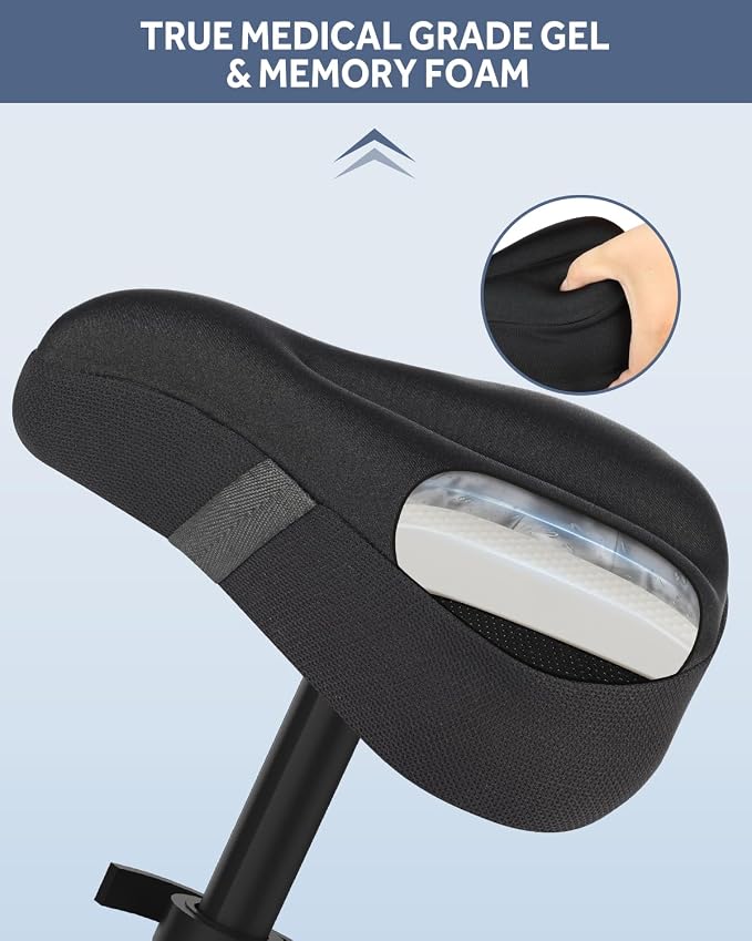 Bike Seat Cushion, Gel Bicycle Saddle Cover for Men Women Comfort Cycling | MXMXK Bike Seat Cover Gel Padded Comfortable for Stationary Exercise & Peloton Bikes, Mountain & Road, City Cruise Bikes - Image 4
