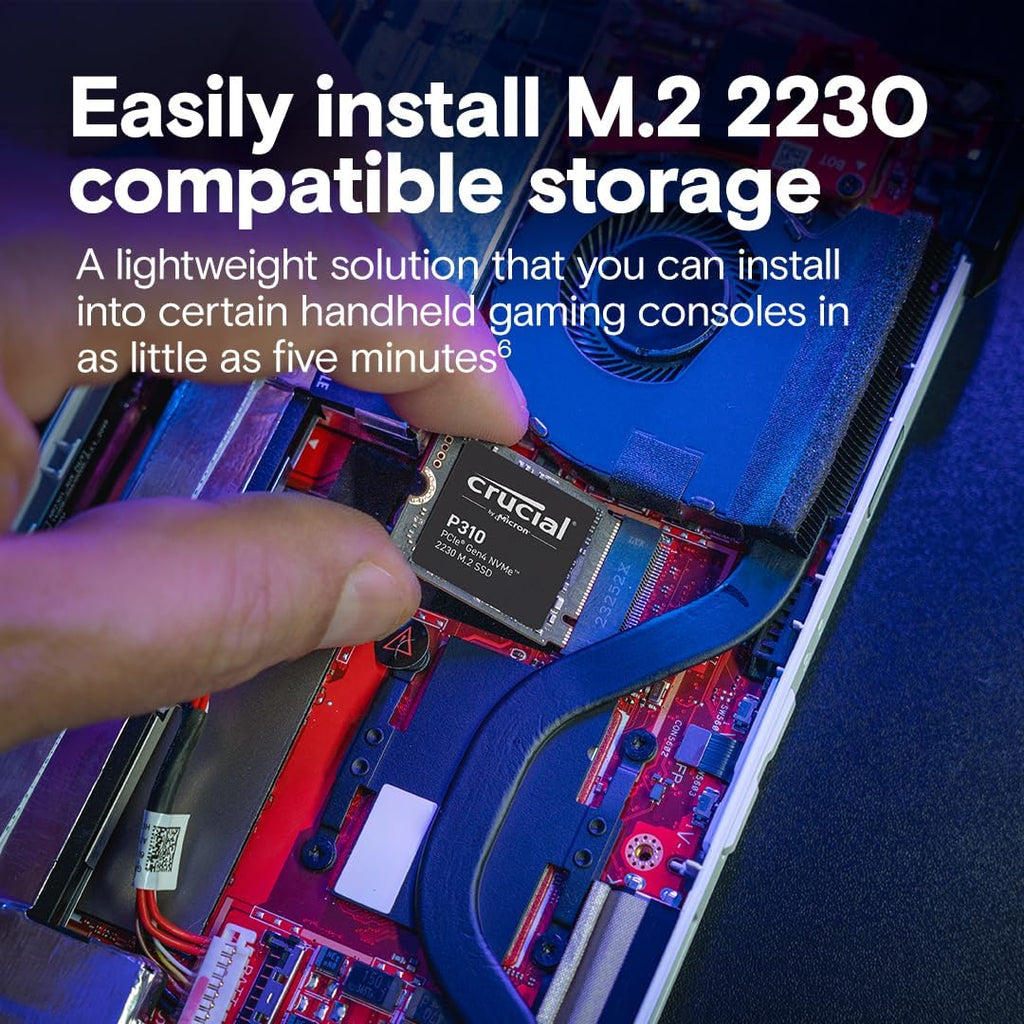 Crucial P310 2TB M.2 2230 SSD, PCIe Gen4 NVMe, Up to 7,100MB/s, Ideal for Steam Deck, ASUS ROG Ally, MSI Claw, Mini PCs & Ultrabooks, Solid State Drive - CT2000P310SSD2 - Image 6