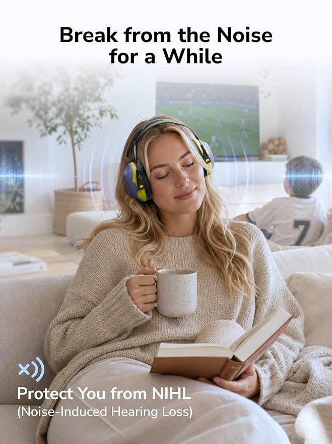 Dr.meter Noise Cancelling Headphones for Kids Adults Ear Protection C06 | NRR28dB Ear Protection Ear Muffs, Hearing Protection Earmuffs for Range, Mowing, Woodworking, Concerts Fireworks Monster Jam - Image 2