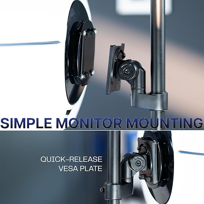 VIVO Single Ultra-Wide Monitor Desk Mount for up to 57 inch Ultrawide Screens, Extra Tall Heavy Duty Adjustable Stand Holds 59.4 lbs, Black, STAND-V157R - Image 4