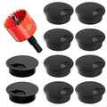 Desk Grommet & Cable Grommet 2 Inch (10 Pack) - Black Desk Hole Cover with Hole Saw - Cable Management Kit for Office, TV Stand, Workstation - Hide Wires Behind Wall, Cable Pass Through (50mm) by GA1FSL