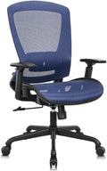 Mesh Office Chair,Ergonomic Computer Desk Chair,Sturdy Task Chair- Adjustable Lumbar Support & Armrests,Tilt Function,Comfort Wide Seat,Swivel Home Office Chair (Blue) by ELABEST