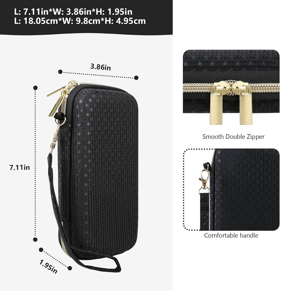 Supmay Hard Carrying Case Compatible with Nintendo DS Lite NDSL, Gameboy Advance Games Storage Holder Travel Bag with Mesh Pocket for USB Charging Cable, Stylus, Earphones, Game Cartridge, Black - Image 3