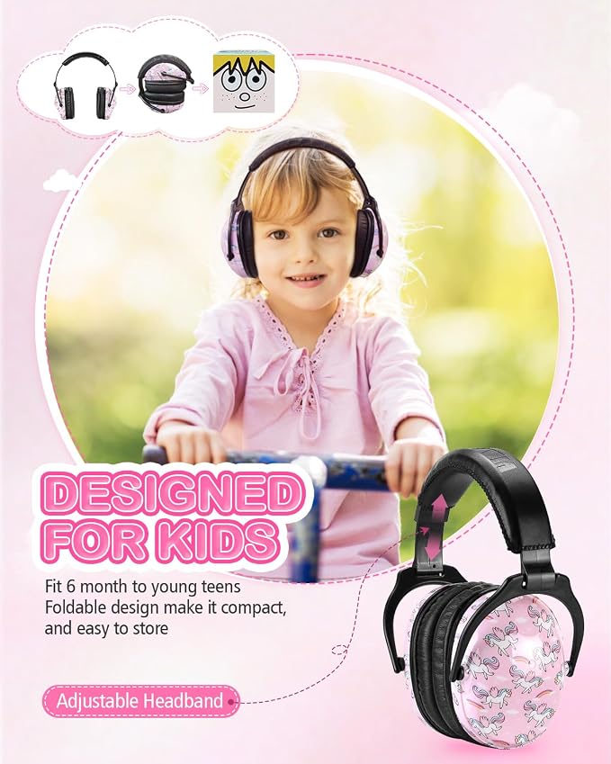 ZOHAN EM030 Kids Ear Protection, Noise Cancelling Headphones Ear Muffs for Autism Sensory, Safety Noise Reduction Hearing Protection for Monster Truck/Concerts/Fireworks/Air Shows - Image 6