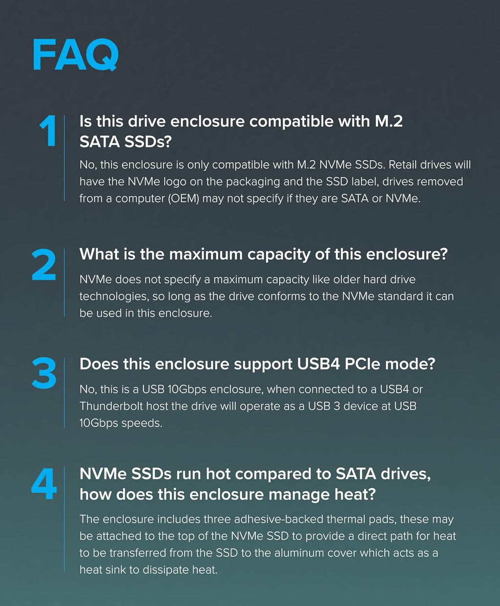 Plugable M.2 NVMe SSD Enclosure; Tool-Free & Driverless - Image 8