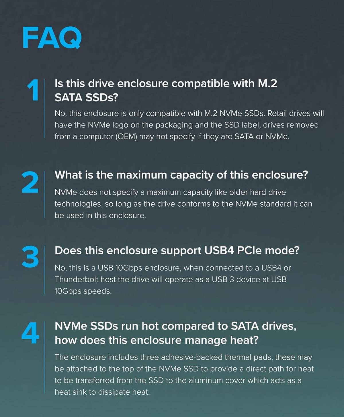 Plugable M.2 NVMe SSD Enclosure; Tool-Free & Driverless - Image 8