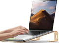 JCZT Aluminum Laptop Stand, Laptop Riser with Wrist Rest, Gold | Ergonomic Detachable Portable Laptop Stand for Desk, Notebook Holder Compatible with MacBook Air Pro, All 10-17'' Laptops by JCZT