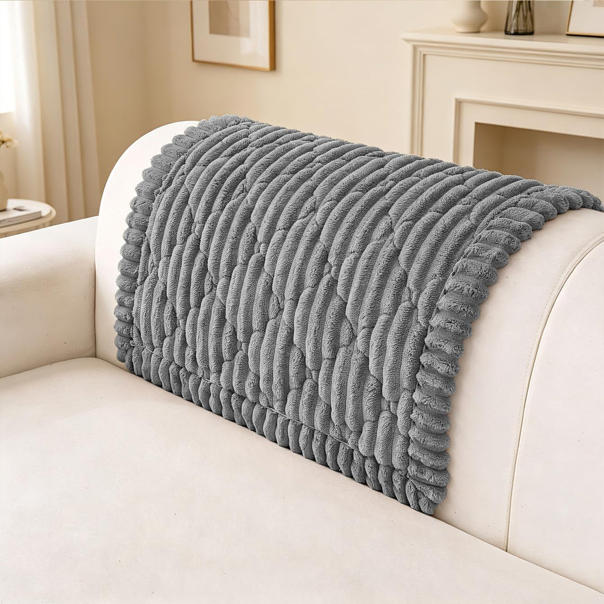 100% Waterproof Fuzzy Couch Cover for Dogs, Washable Non-Slip Pet Couch Covers for Sofa, Soft Thick Furniture Protector Sofa Slipcover Mat for Dogs (Dark Gray, 27.5"x70.9") - Image 9