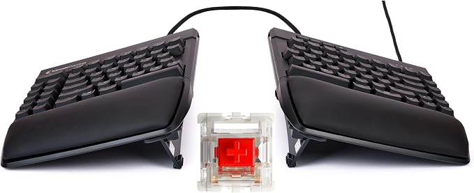 KINESIS Freestyle Edge RGB Plus Split Mechanical Keyboard | Hotswap Linear Switches | RGB | Ergonomic | Detachable Palm Support | Fully Programmable | Mac Keycaps Included | Lift Kit Included by Kinesis