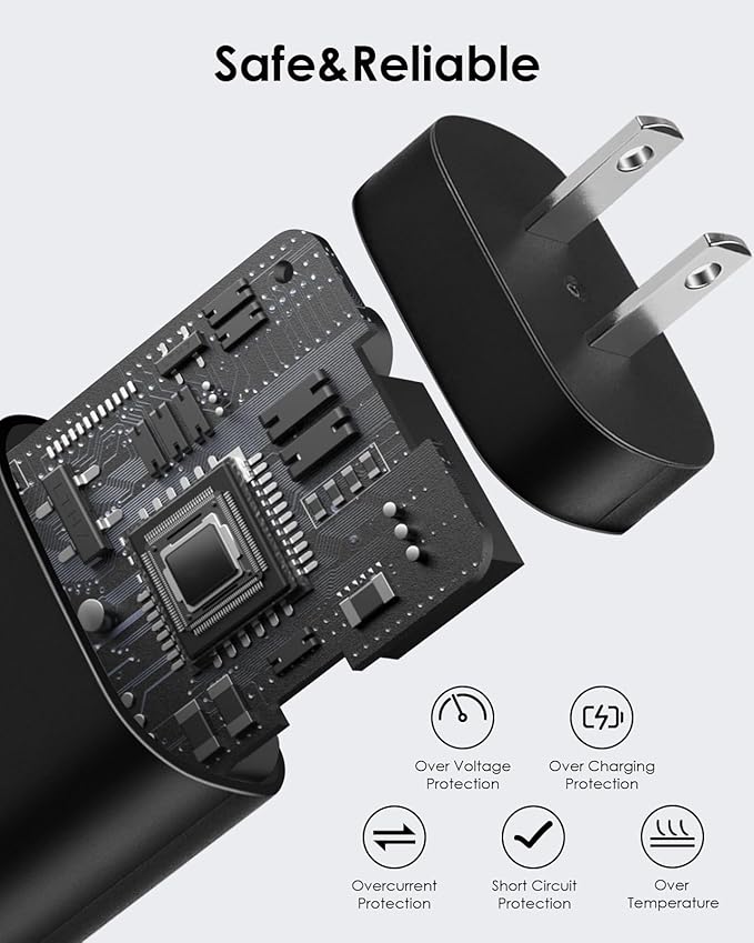 AISNI USB C Charger 25W Type C Charger Fast Charging Android Charger Block | for Galaxy S26 Ultra/S26/S26+/S25 Ultra/S25/24 Ultra/S24/S23 Ultra/S22 Ultra with 10 FT Long Phone Charger USB C Cord-Black - Image 2