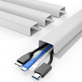 DELAMU 4 Pack Cable Management Under Desk - Office & Home Cable Organizer,J-Channel Cable Management for Clutter-Free Environment,Cable Management Kit,Cord Organizer for Desk,Cord Management,4X15.7in by DELAMU
