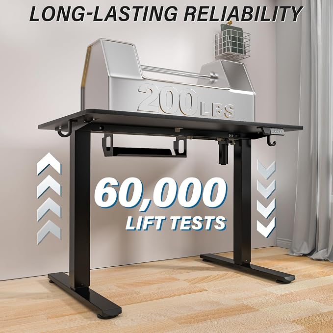 Kingant Standing Desk, 35x20 Inch Electric Height Adjustable Computer Desk | Ergonomic Small Sit Stand Desk Rising Desks for Home Office Stand Up Desk Computer Workstation with Cable Management - Image 5
