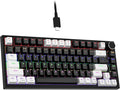 Newmen GM326 Mechanical Keyboard,75% Percent Gaming Keyboard,Wired Keyboard | Mechanical Keyboard,75% Percent Gaming Keyboard,Wired,Backlit,Hot Swappable,Compact,White/Black,PC Keyboards,Knob,Red Switch by NEWMEN